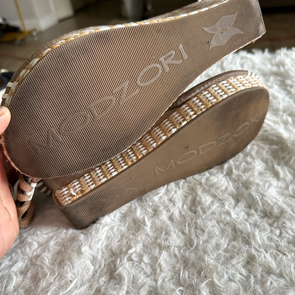 Modzori Reversible Flora-2 Sandals Sz 9 Women Cork Retro Boho Thong Cutout Wedge - Picture 15 of 15